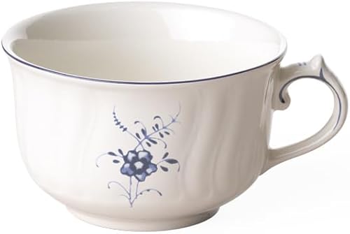 Villeroy & Boch Vieux Luxembourg - Taza de té, 7.5 onzas, blanco/azul