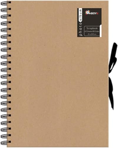 A4 Kraft Ribbon Fastener Scrapbooking Album Photos Wiro Bound Display Book 40 Sheets-21cmx29.7cm, Brown