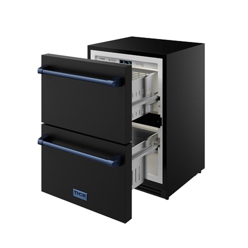 Image of 24 Inch Undercounter Built-In /Freestanding Drawer Freezer - Black /Blue | Gordon Ramsay Series