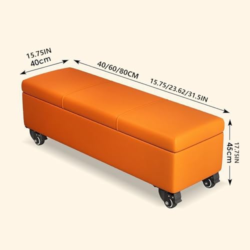 Banc de rangement en similicuir coffre mobile pour salon - 3