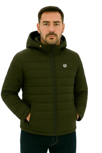 Image of Leebonee Mens Solid Quilted Puffer Jacket with Hood