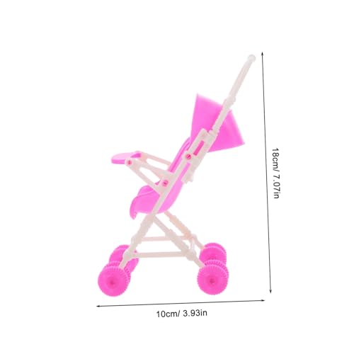 Mikinona Realistischer Puppenwagen Kinderwagen Modell für Jungen Mädchen Beweglicher Puppenbuggy Leicht und Kompakt Zubehör für Puppenhaus und Rollenspiele – Bild 3