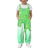 Generisch Neuheiten 2026 Stylischer -Strampler Mischgewebe mit Taschen, bequemer -Spielanzug für Mädchen Jungen (Green, 11-12Years)