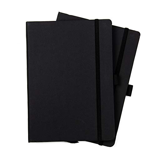 Image of Cubic A5 Size Journal with Elastic Closure (Matte Black, Pack of 2) - Premium Ruled Notebook, Soft Cover, Ideal for Office, School, Travel, and Personal Use