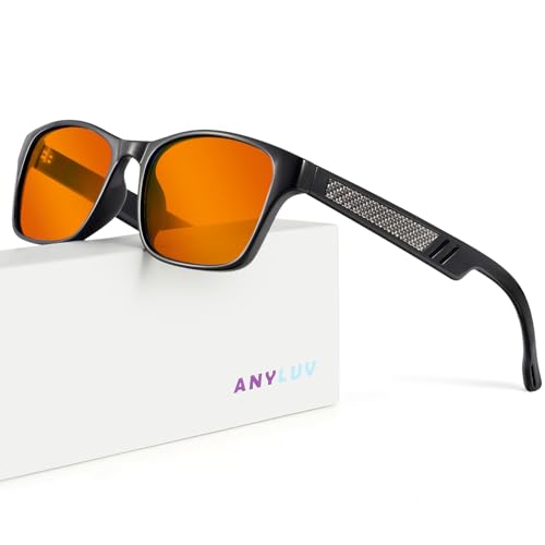 Image of ANYLUV Blue Light Blocking Glasses for Men Women Lightweight Computer Gaming Glasses Anti Eye Strain Rectangle Frame
