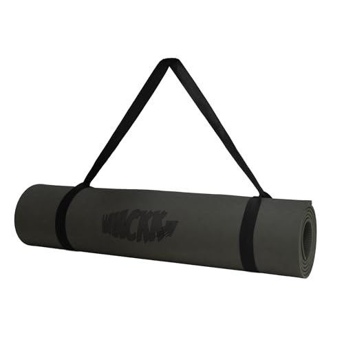 Image of Whackk TPE Laser Engraved Position Marking Yoga Mat|Pink & Purple Dual Colour|6 mm TPE Non-Slip Mat with Carry Strap|Lightweight & Eco-Friendly Non Toxic I Exercise and Fitness (Gray, 6mm)