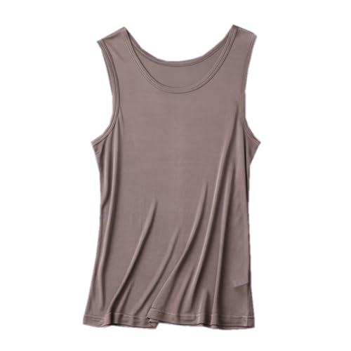 Men's Silk Tank Tops Sleeveless Undershirt Tank Tops Classic Vest