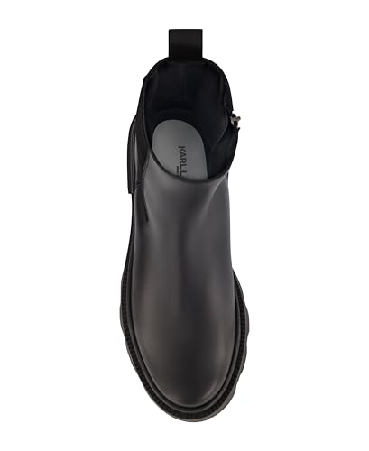 KARL LAGERFELD Men's Leather Plain Toe Chelsea Boot Combat2