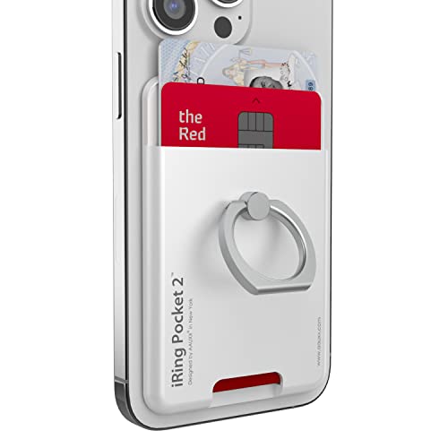 iRing Pocket, Made in Korea, Card Cell Phone Ring Grip Holder. Holds 2 Cards. Phone Wallet Card...