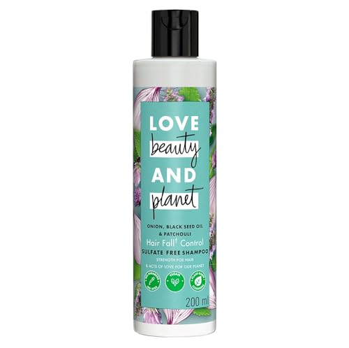 Love Beauty & Planet Onion, Black Seed & Patchouli Hairfall Control Natural Shampoo|No Sulfates,No Paraben|200ml Love Beauty & Planet Onion, Black Seed & Patchouli Hairfall Control Natural Shampoo|No Sulfates,No Paraben|200ml