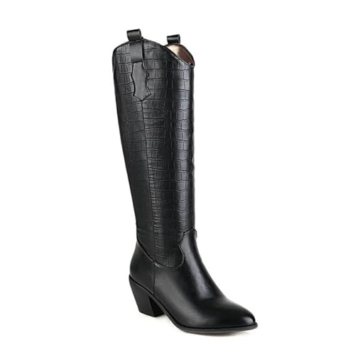 Bottes à talons épais et bout pointu pour femmes en soirée chic