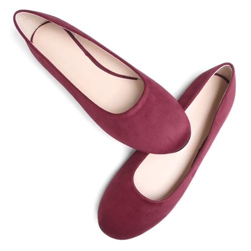 Image of Dear Time Women's Flats Comfortable Slip On Ballet Flats Soft Solid Casual Shoes