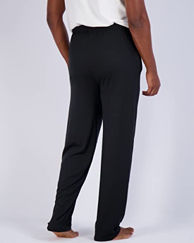 Real Essentials 3 Pack: Men's Soft Pajama Lounge Pants with Drawstring & Pockets - 4-Way Stretch & Wicking-Big & Tall (S-5XL)3