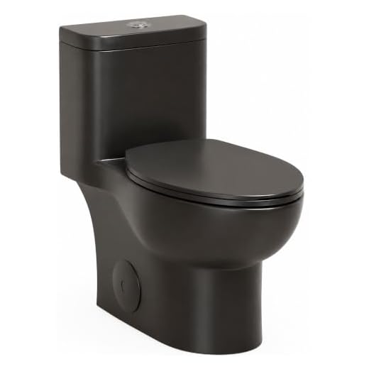 HRVEOCEI Black One Piece Toilets for Bathrooms (Black)