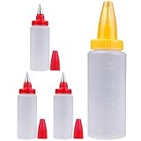 BESTYASH Bouteille de Décoration Souple pour Glaçage 4 Pièces Transparentes Multifoncti...