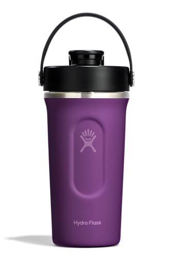 Image of Hydro Flask Shaker Bottle - Insulated Stainless Steel Gym Bottle for Pre Workout & Protein 24 Oz Beachplum Purple