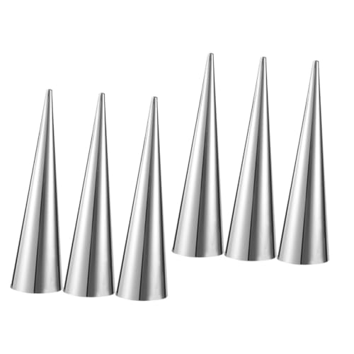 NUOBESTY 6 adet kruvasan pişirme kalıbı, paslanmaz çelik, spiral pasta konisi, krema tanecikleri için, istiflenebilir sincap kalıbı, fırın için, tekrar kullanılabilir ve kolay temizlenir