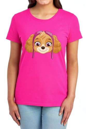 Popfunk Paw Patrol Skye Large Face Womens T Shirt Hot Pink Large