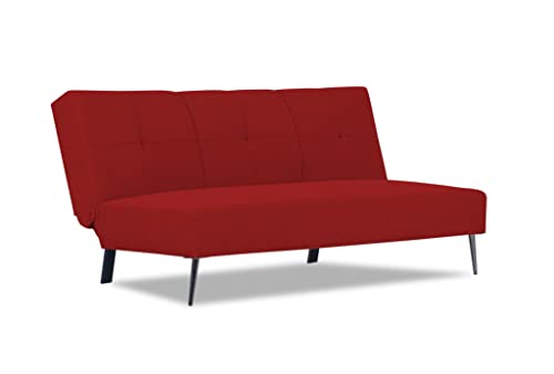 Image of Adorn India Xander 3 Seater Sofa Cum Bed (Red) (3 Year Warranty)
