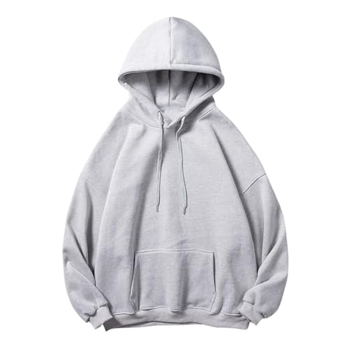 Men Hoodie Solid Shirt Blouse Dropped Shoulder Sleeve Round Neck Soft Top2