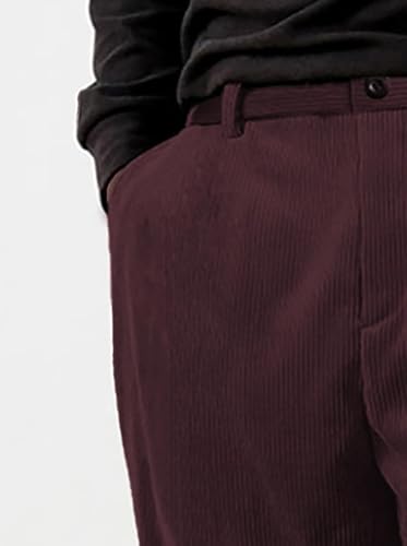 Image of KOTTY Men's Solid|Button|Straight|Regular fit|Corduroy Trousers|Pant for Men