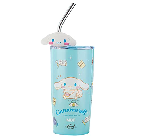Everyday Delights Sanrio Cinnamoroll Tumbler with Cover & Straw 600ml, Blue
