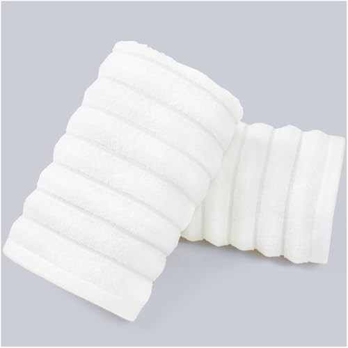 Jacquotha Luxurious 2-Pack Ribbed Striped Hand Towels (White) – Hotel & Spa Premium Cotton Face Towels 13” x 29”, Soft and Quick Drying 480 GSM