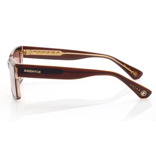 Image of ARIAS Kokoro Rectangular Sunglasses for Men | Acetate Material Frame with Anti-Reflective Coating & UV Protected Glasses | Polarized Glasses for Men | Sunglasses for Woman