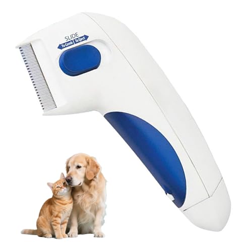 Pettine antipulci elettrico per cani e gatti, Spazzola antipulci con carica delicata Efficace detergente per pidocchi per animali a pelo lungo e corto, Nessun danno, Pettine per cani, per gatti
