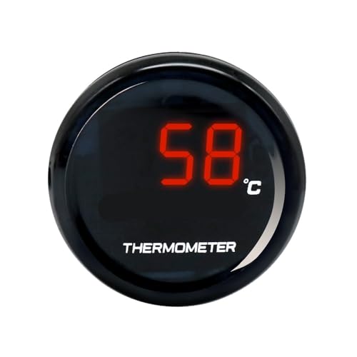 Alconstar ユニバーサルバイク温度計 - デジタル水温計 0°C-120°C LEDディスプレイ付き(Red)