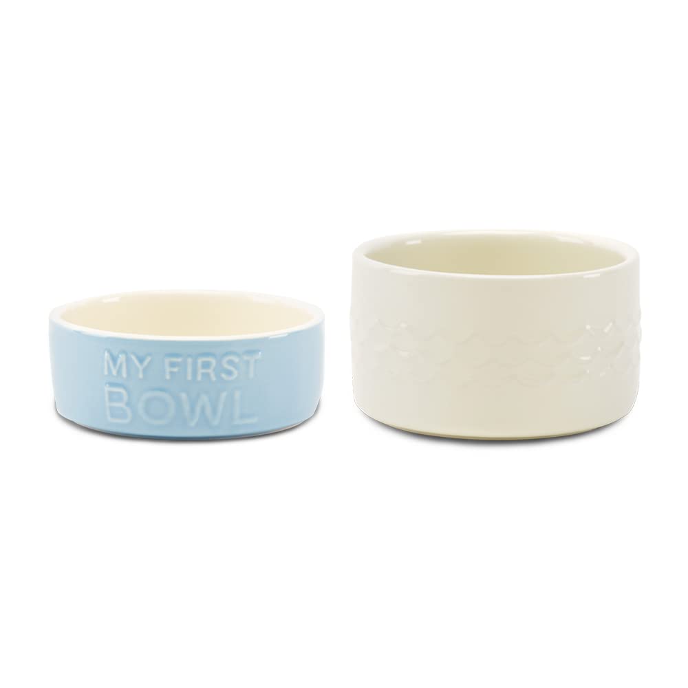Scruffs My First Icon Puppy Bowl Set - Light Blue/Cream
