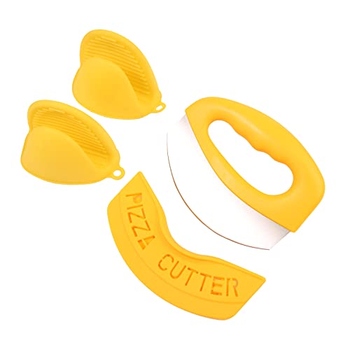 Stainless Steel Pizza Cutter, Pizza Cutter with Silicone Handle and Protective Cover, Pizza Slicer, Funny Plastic Pizza Cutter Food Chopper Multi Function Pizza Knife Kitchen Tools Super Sharp Blade