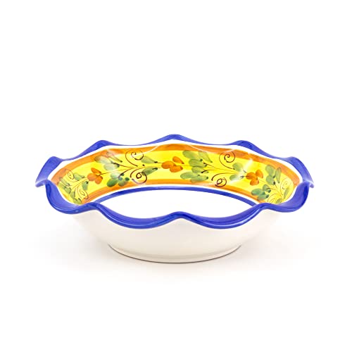 CEAR ceramiche - Fruttiera Ciotola Portafrutta Centrotavola Ø cm 30 in ceramica siciliana di Caltagirone decorata a mano