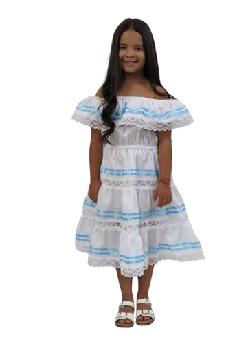 Leos Imports Girls Light Blue Ribbon Dress Argentinian, Guatemalan Nicaraguan Colors3