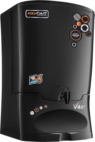 Image of AquaDart Copper RO+UV+UF Water Purifier for Home 8 L Storage Tank|12 L /Hr Purification Suitable for all Water Sources Borewell, Tanker,Water | Black