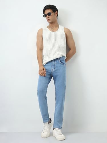 Image of Urbano Fashion Men's Slim Fit Washed Denim Jeans Stretchable