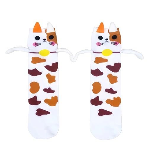 Liiusgelad Magnetic Holding Hands Socks Funny Cat Animal Socks Fun Gift for Women Teen Girls Kids Birthday