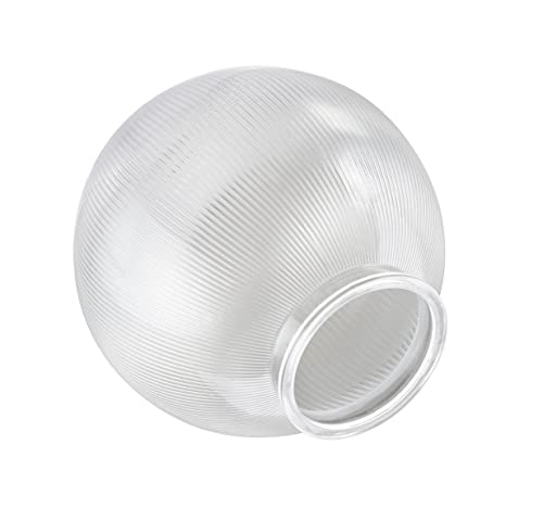 Image of Aspen Creative 28002-75-41, 8 inch Clear Prismatic Acrylic Replacement Lamp Post Globe with 3-7 /8 inch Neck