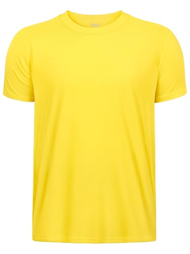 Image of Boys Neon Shirts Dry Fit Athletic T Shirts UPF 50+ Performance Cooling Shirt Short Sleeve Rash Guard Kids Top for Boys Girls