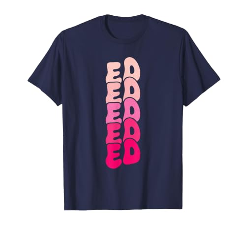 ED Vintage Personalized Name I Love ED T-Shirt, Men, Navy Blue, Large