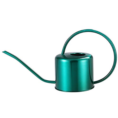 Long Spout Watering Can Nordic Style Brushed Stainless Steel Plant Watering Pot for Indoor and Outdoor Garden House Flower Bonsai Plant (40oz/1300ml) (Green)