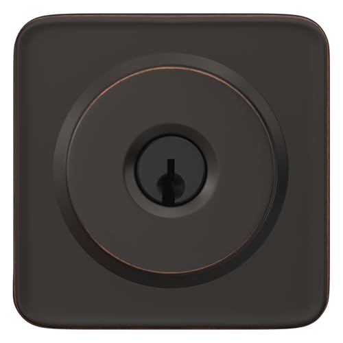 Image of Schlage F51A BWE 716 LFL Bowery Door Knob with Laflin Trim, Keyed Entry Lock, Aged Bronze