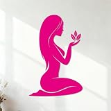 Ragazza nuda, fiori naturali, centro benessere, salone di bellezza Murales e adesivi murali in vinile 48x72.7cm Non danneggia la superficie della parete Rosa Rossa