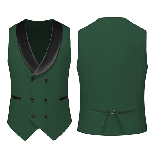 MOGU Mens Tuxedo Suit Set 3 Piece Slim Fit Prom Dinner Blazer Vest Pants Suit Set2