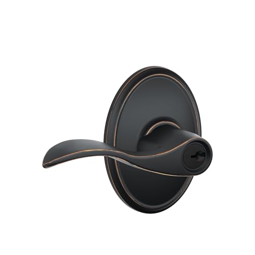 Image of SCHLAGE Accent Lever with Wakefield Trim Keyed Entry Lock in Aged Bronze - F51A ACC 716 WKF