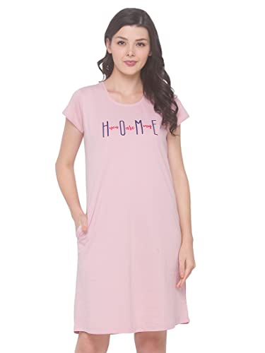Image of Av2 Women's Cotton Solid Knee Length Nighty