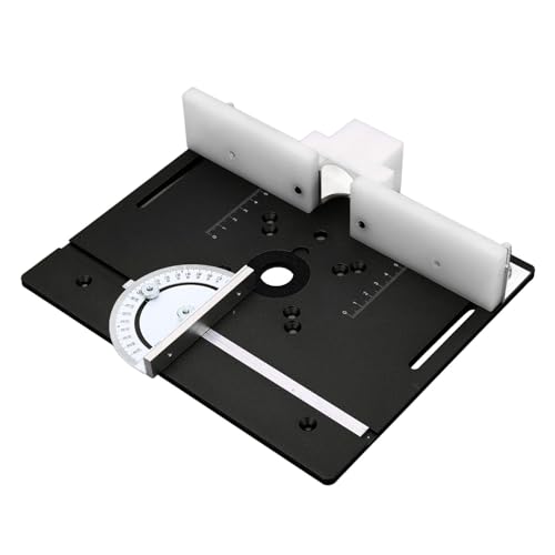 Frästisch-Einsatzplatte, Holzbearbeitungsbänke Fräser-Klappplatte, Holzbearbeitungsbänke Gehrungseinsatz-Grundplatte, für Frästischsäge, Holzbearbeitungsbänke (BLACK)