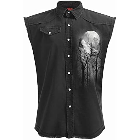 Spiral Forest Wolf Sleeveless Vest for Men Cover
