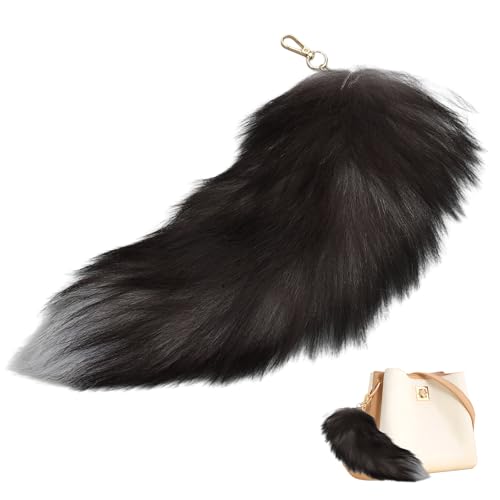 Fuchsschwanz Anhänger, Fell Schlüsselanhänger, Tierschwanz Keychain,...