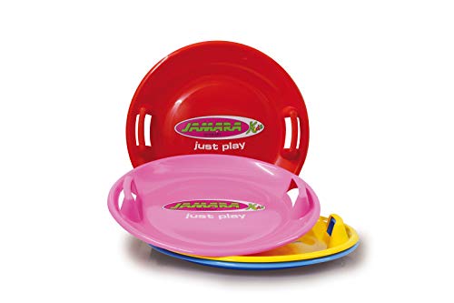 JAMARA 460371 460371-Snow Play Rutschteller 60cm-Haltegriffe an beiden Seiten, langlebiger, robuster Kunststoffkörper, Leichtgewicht mit nur 555 g, pink